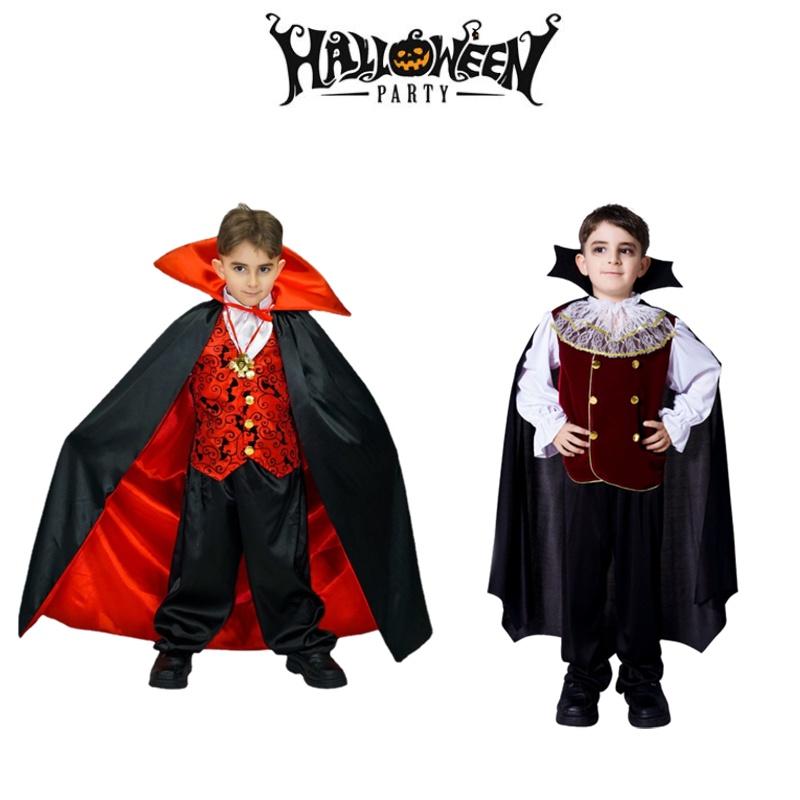 Boys Kids Royal Vampire Halloween Cosplay Fancy Dress Costume Outfit