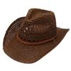 with Adjustable Chin Strap Western Cowgirl Hat Vacation Beach Sun Hat Woven Sun Hat  for Women Men