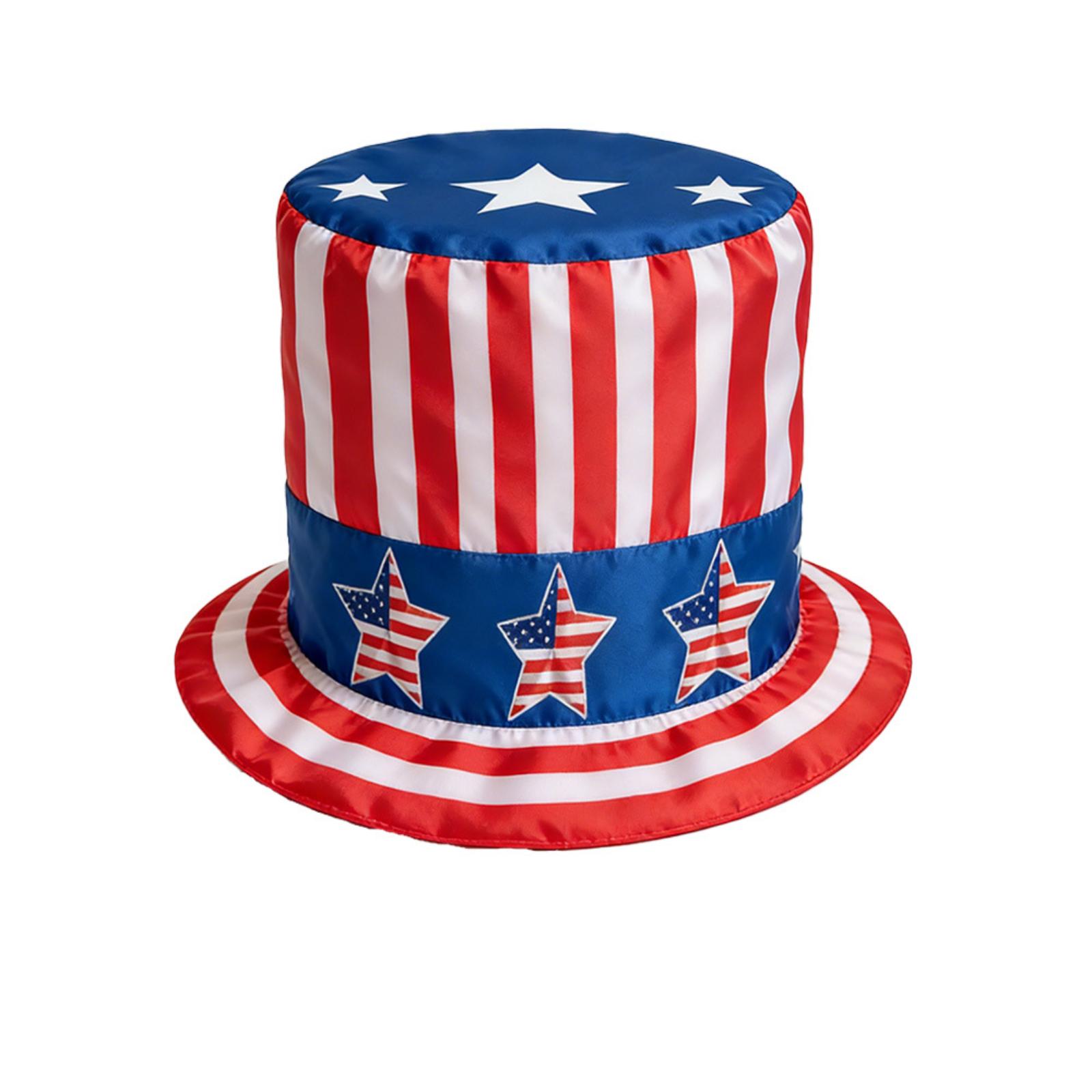 

Novelty Top Hat with Star and Stripe Pattern for Costume Parties Festivals Events and Themed Celebrations Adult Size One Size