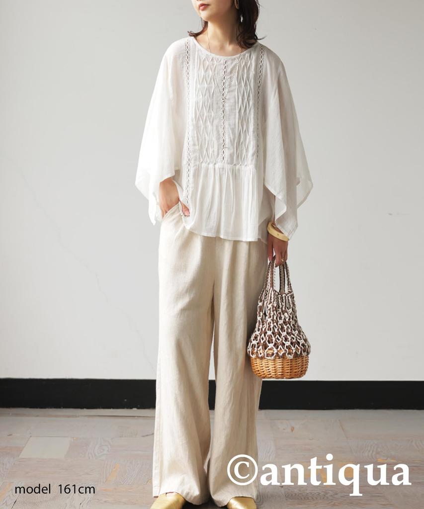 Antiqua Indian Cotton Lace Half One Size White Women's Blouse, Sleeve, IYA-00063, 03,
