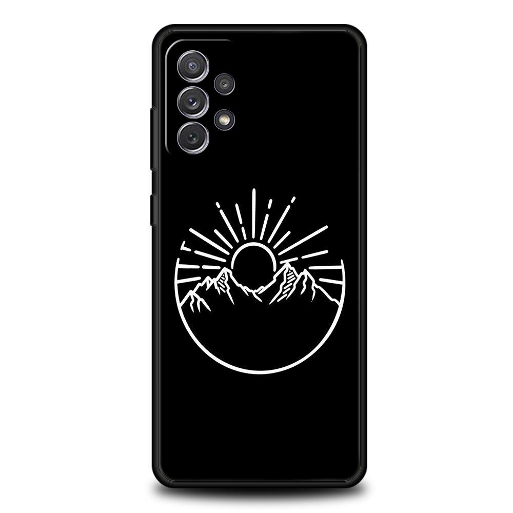 Line Mountain Scenery Sun Moon Case for Samsung A51 A71 A21S A12 A11 A15 A25 A31 A41 A23 A33 A53 A73 A05S A13 5G A35 A55 Cover