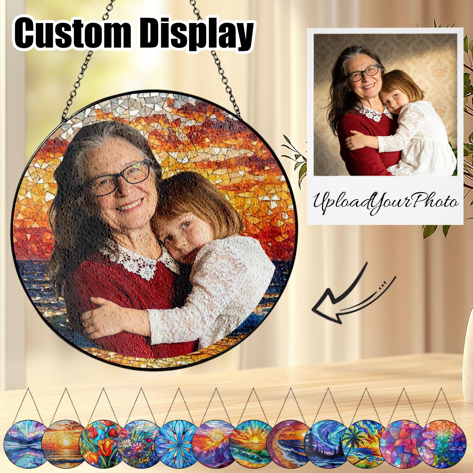 

Personalized Stained Glass Window Decorations, Family Photo Sun-catching Ornaments, Customized Photo Gifts 15CM