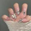 Z-114 Large Crystal Butterfly Diamond Fake Nails (24 Pieces)