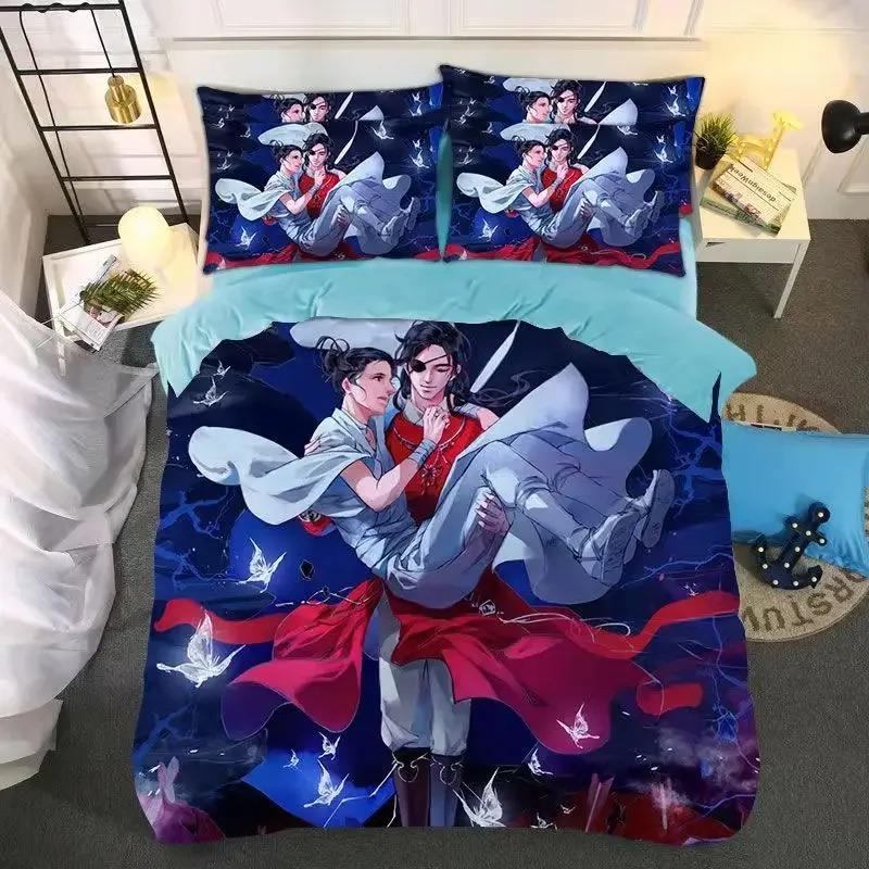 Heaven official’s blessing Duvet cover pillowcase All seasons oversize bed sheet three piece set Full Size Anime