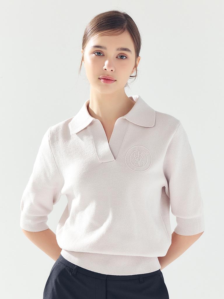 LORDLOAR Signature Collar Knit Pink