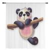 Cute Panda Climbs A Tree Sheer Curtains Bedroom Voile Curtain Living Room Window Sheer Curtains Kitchen Tulle Drapes