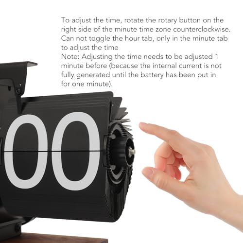 Vintage Retro Digital Flip-Down Clock, Battery-Operated, Easy To Read, Smooth Base, Polished Surface, Versatile Placement (Black)