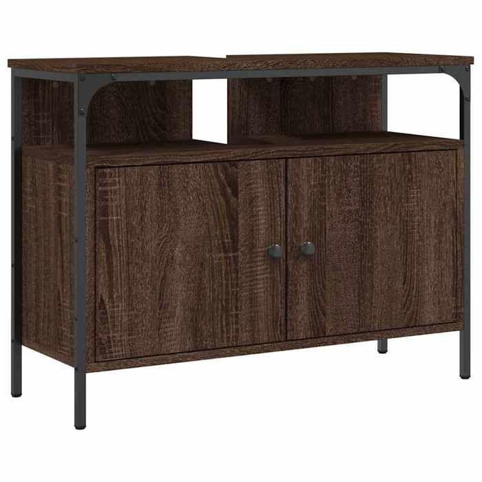 VidaXL Armoire Lavabo de Salle de Bain, Placard sous Vasque avec Porte, Meuble de Rangement, Organisateur de Toilette 842445