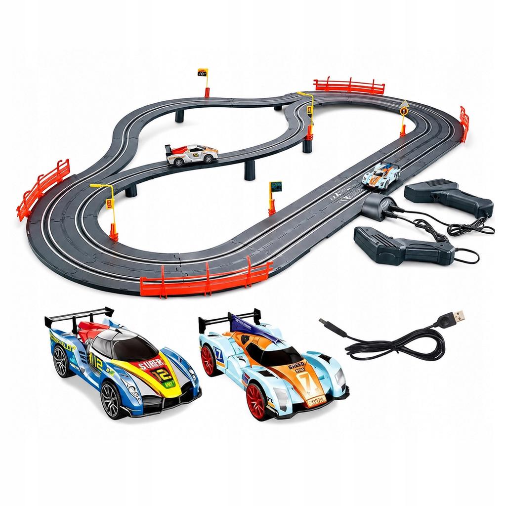 [5] Electric car race track 2x cars 2x remote control 300cm Z3400