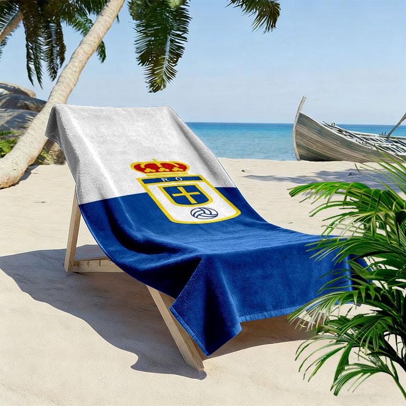 Asciugamano da Spiaggia Stampa Real Oviedo, Asciugamano Grande Morbido Asciugatura Rapida per Spiaggia Campeggio Nuoto
