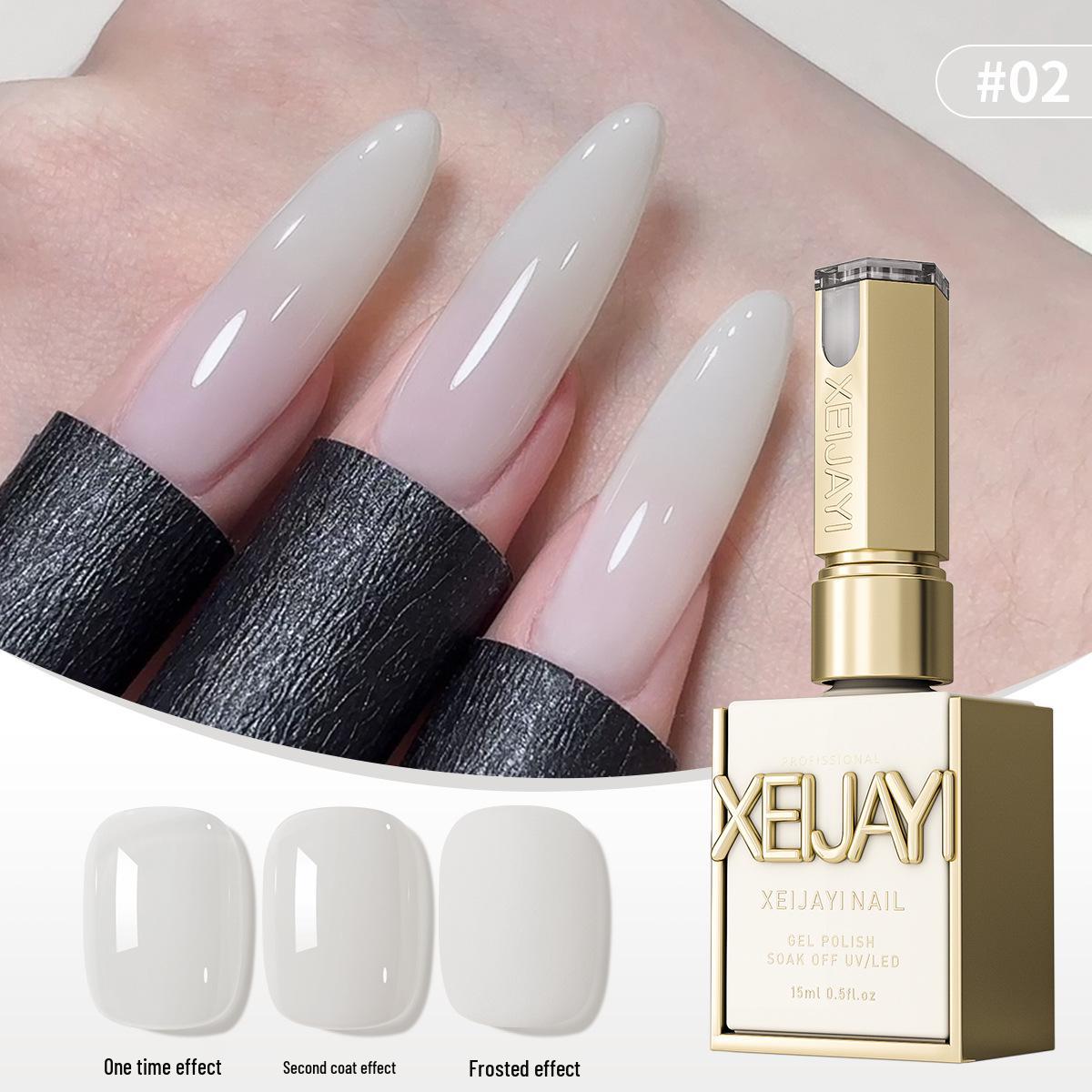 

2025 Versatile Icy Nude Off-White Gel Nail Polish - Salon Exclusive Light Therapy