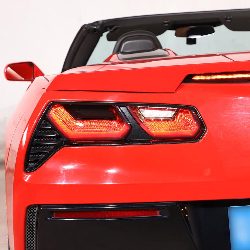 For Chevrolet Corvette C7 2014-2019 ABS Black Car Rear Tail Light Rear fog lamps Blackout Cover Trim Sticker Car Accessories