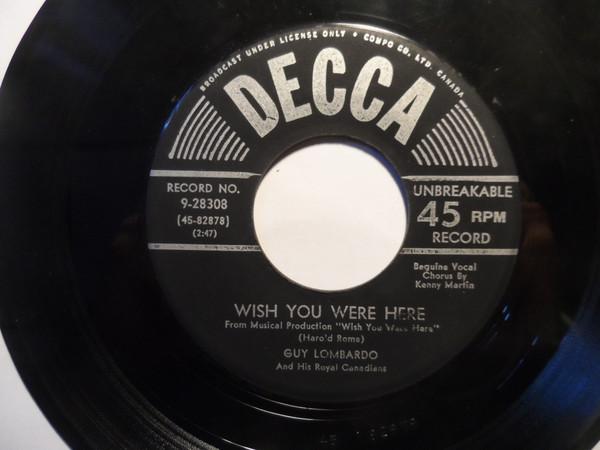 

7inch Record GUY LOMBARDO & HIS ROYAL CANADIANS - Honky Tonk Sweetheart 928308 DECCA Canada Jazz Used