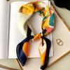 Square Scarf for Women's New Printed Imitation Silk Clothing Decoration Spring and Autumn Scarf Literary and Versatile Small Scarf Headband Tie Pack