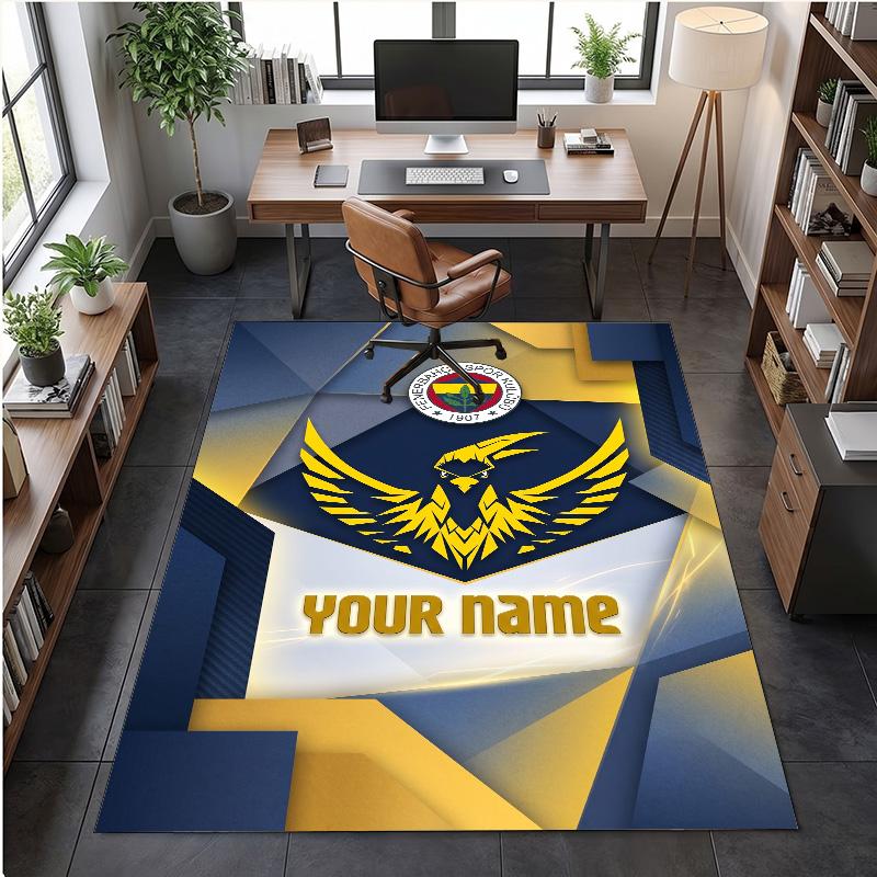 Crystal Velvet Rug Fenerbahçe FC Print Custom Name Text Floor Mat Home Decor