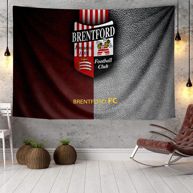 Brentford Football Club Crest Tapestry, Unique Design Tapestry, Wall Decor for Bedroom,Livingroom, Playroom,Heartwarming Fan Holiday Gifts