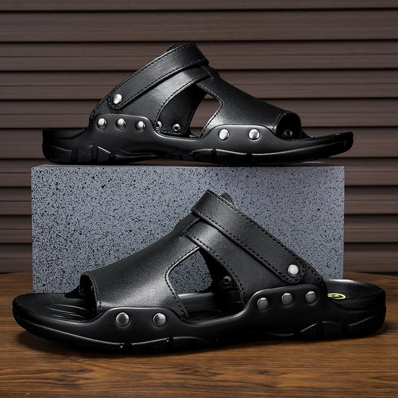 New Arrival Men Sandals Summer Super Fiber Wading Aqua Shoe Soft Sole Driving Beach Flats Dual Purpose Casual Slippers Half Drag