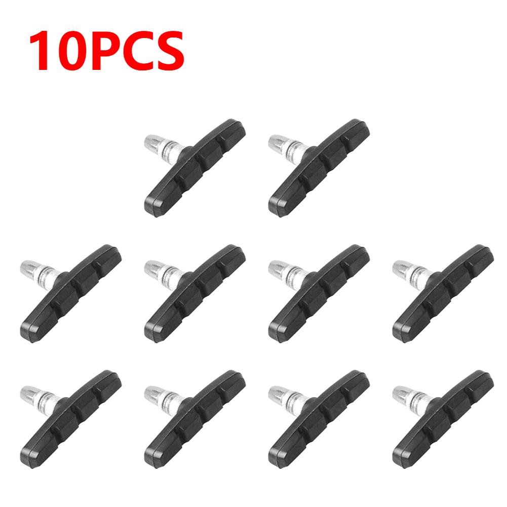 1-30PCS MTB Road Bicycle Silent Brake Pads Cycling V Brake Holder Pads Shoes Rubber Blocks Durable Riding Cycling Accessories
