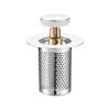 A84E-Bathroom Sink Stopper For 1.3-2.1 Inch, Sink Drain Filter With Removable Stainless Steel Filter Basket Hair Catcher Easy To