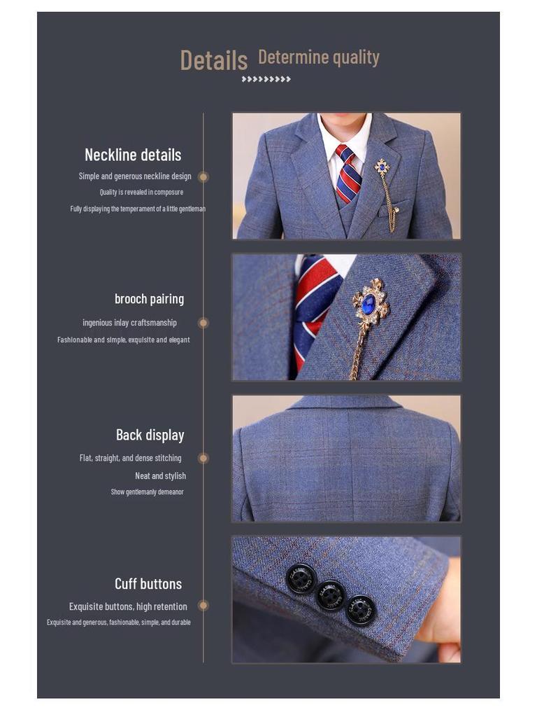 Dětské sako v britském stylu - Podzimní/zimní formální oblek pro chlapce