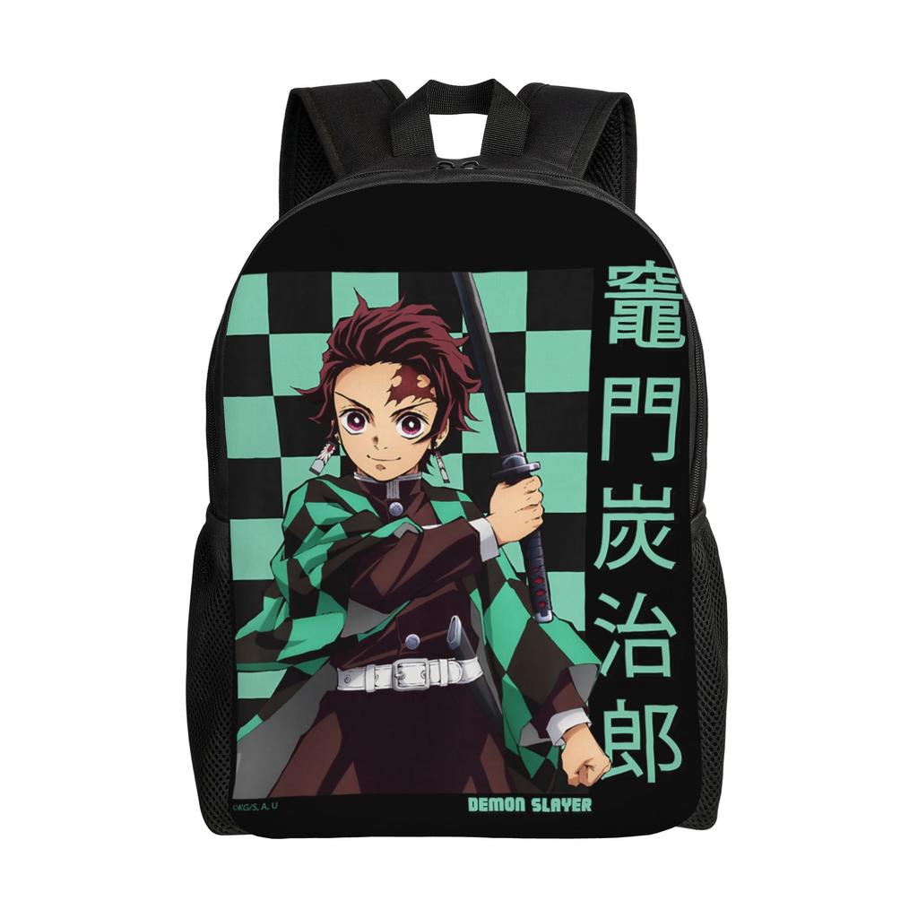 Demon Slayer backpacks Kimetsu no Yaiba Tanjiro Water Breathing Sword Daypack mochila Campus Zipper Closure Rucksack