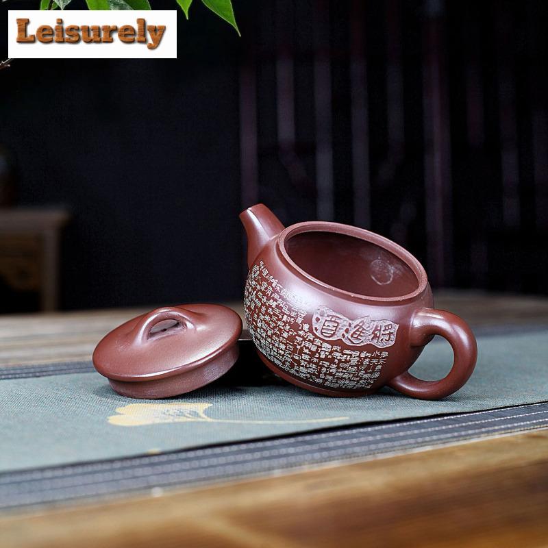 250ml Yixing Purple Clay Teapots Handmade Large Caliber Pot Raw Ore Dragon's Blood Sand Tea Making Kettle Zisha Tea Set Supplies