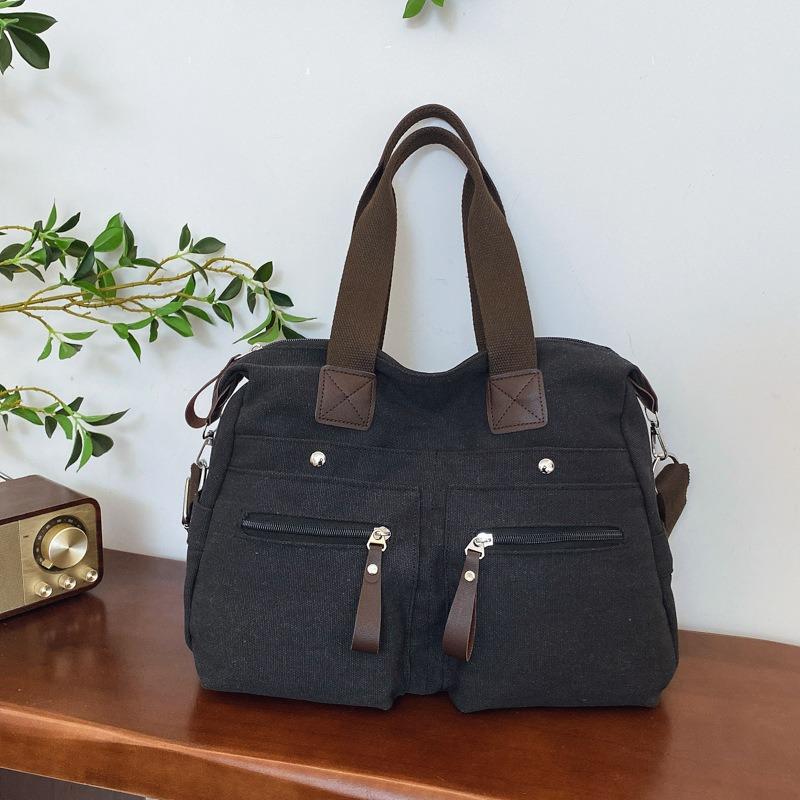 Taška crossbody pánská a dámská jednobarevná texturovaná ležérní taška přes rameno plátěná velkokapacitní ležérní všestranná taška přes rameno