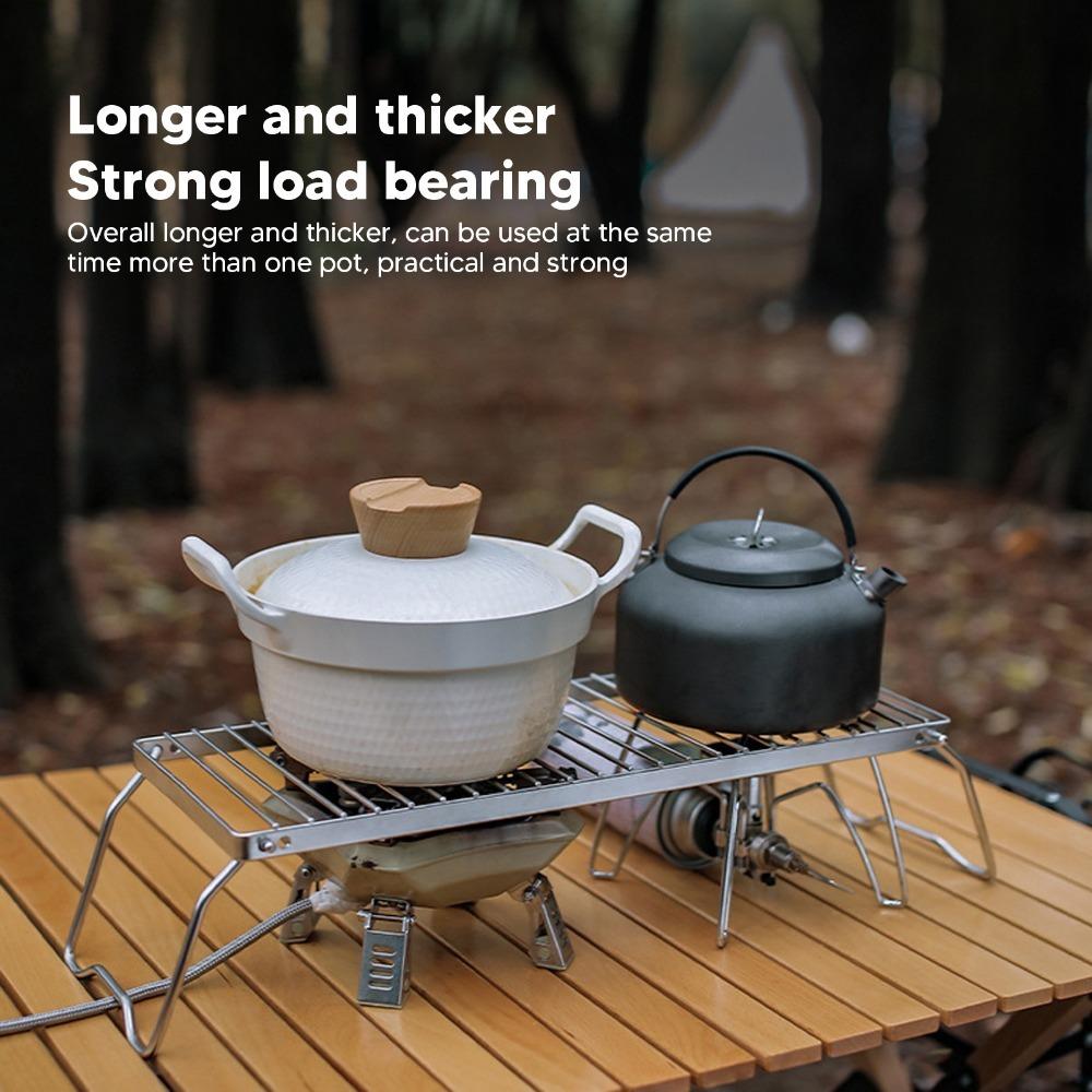 Portable Backpacking Grill Sliver Campfire Grill Solid Fuel Folding Grill Rack  Outdoor Cooking