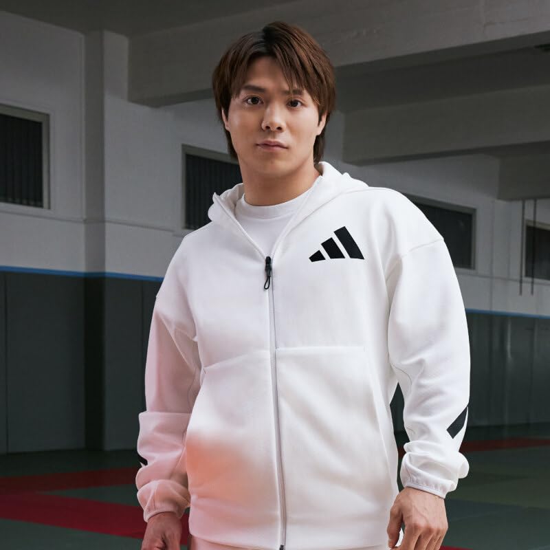 Adidas Hooded Track Jacket KTJ50 White Medium Z.N.E. Full-Zip Men's (JF2443)