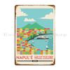 Neapel Stadtbild Metallplakette Personalisierte Klassische Wanddeko Retro Create Blechschild Poster