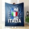 Italy Soccer Team Graphic Design Patterned Flannel Blanket Perfect for the Bedroom Living Room, Sofa, or a Little Nap