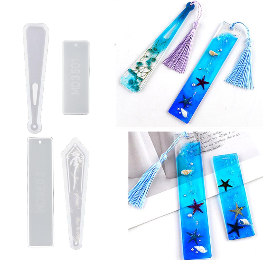DIY Bookmark Mould Pipa Feather Rectangle Epoxy Resin Casting Mold for Craft Resin Casting Resin Mould Student Gift Tool