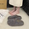Korean Version of Thick-soled Lamb Wool Slippers Women's Outer Wear 2025 New Autumn and Winter Versatile Fashion One-word Plush Drag