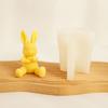 Easter Bunny Candle Mold Rabbit Silicone Mold for DIY Candle Soap Plaster Desk Ornament Chocolate Cake Fondant Decor