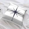 Nautical Compass Pillowcase Striped Cushion Cover Navy Blue Wind Rose Decor Coastal Throw Pillow for Living Room Bedroom