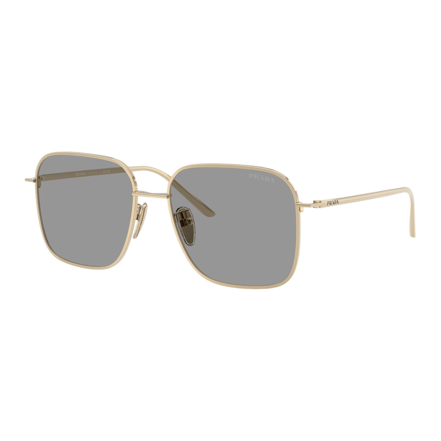

Prada Original Design Metal Irregular Shape Sunglasses Unisex sunglasses Gold 0PR-C54SD-ZVN50Q Basic Packaging-Eyeglass Case+Box,54