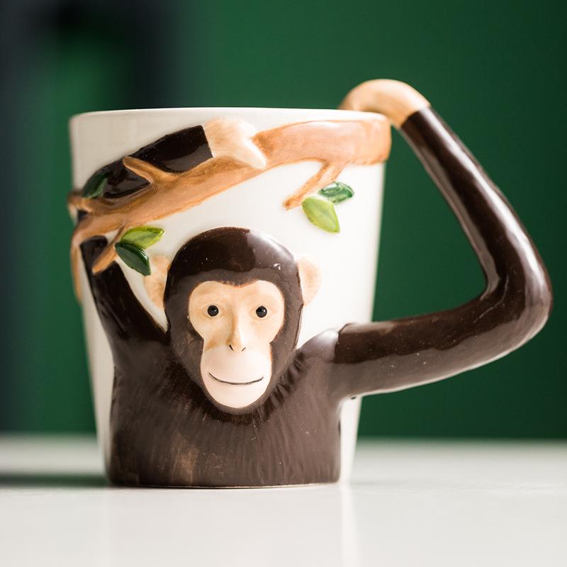 Children's Animal Cartoon Ceramic Mug - Cute Pet Design for Coffee, Milk, or Water