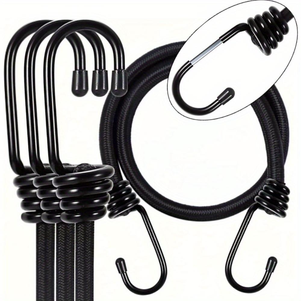 Heavy Duty Rubber Bungee Straps with Hooks for Motorcycle, Truck, Camping Tent & Outdoor Gear - Weatherproof & Durable