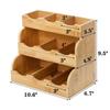 Lyellfe Tea Bag Organizer, Vertical Bamboo Tea Bag Holder, Tea Bag Tray Caddy, Holds 180 Tea Bags, 3 Tiers, Rustic Coffee Condiment Holder, Storage Ca