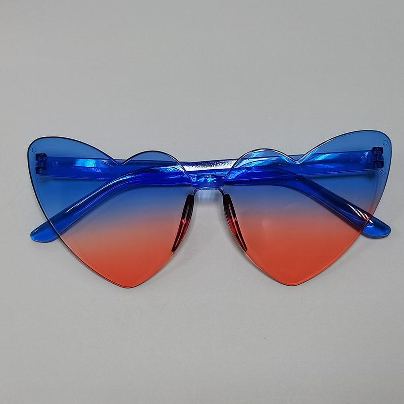 Thin peach heart sunglasses love sunglasses jelly color rimless heart type one-piece glasses candy color eyes
