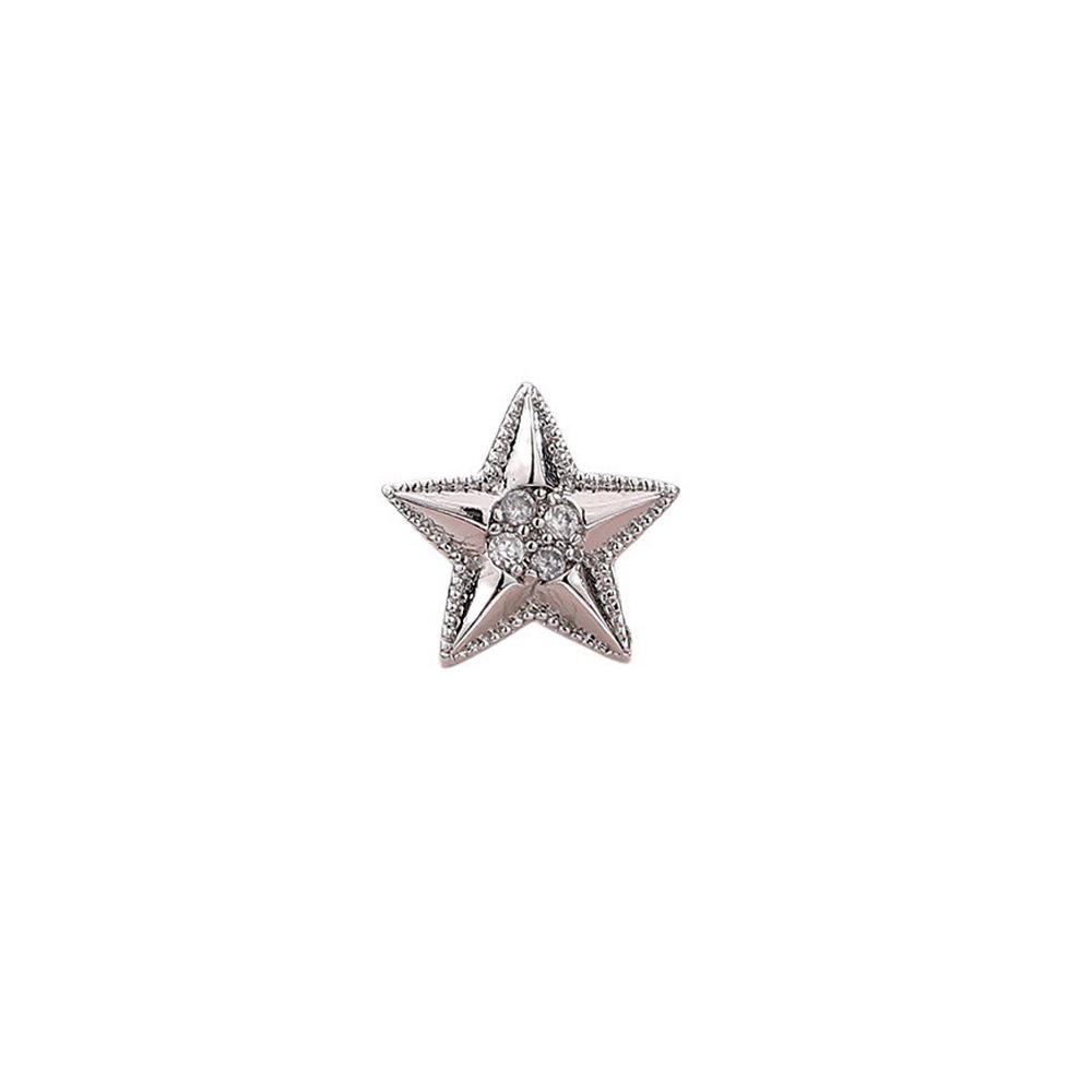 

Christmas Edition Sparkling Star Stud Earrings - Five-Pointed Small Cartilage Style Copper (Platinum Color with Ear Stoppers)
