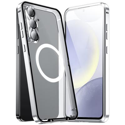 Funda Metálica Transparente de Aluminio para Samsung galaxy S25 S24 FE S23 S22 S21 Ultra Note 10Plus Protección de Película para Lente de Cámara Funda Magnética