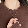Vintage Boho Tiger's Eye Necklace, Indie Design Stackable Lariat, Natural Grain Adjustable Jewelry for Women, Unique Everyday Statement
