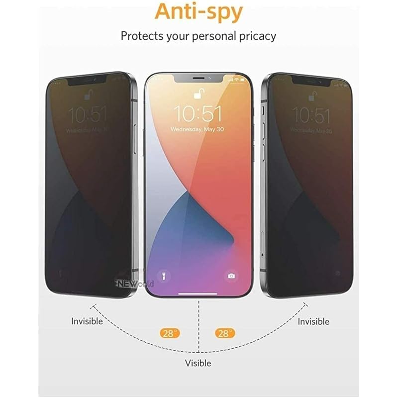 

Careflection Premium Privacy Tempered Glass Screen Protector Scratch Guard For Iphone 14 Plus (1- Free Replacement Lifet 0 чорний