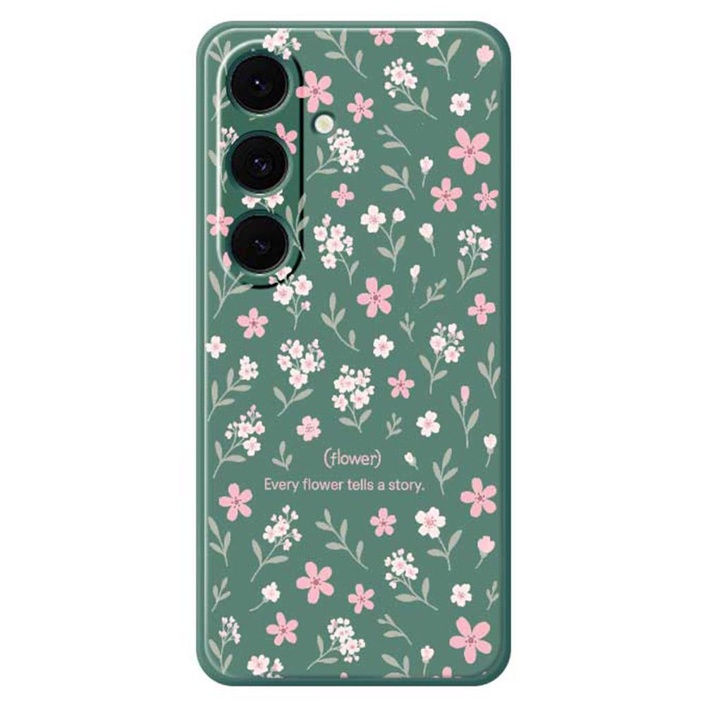 For Samsung Galaxy S25+ Case Small Flower Pattern Printing Straight Edge TPU Phone Back Cover