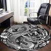 1PC Dragon Pattern Office Round Rug, Non slip, Soft and Durable Office Rug for Interior Decoration, Perfect for Office