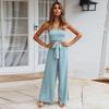 Women Slim Fit Backless Jumpsuit Set Straight Pants Spring Summer Outfit