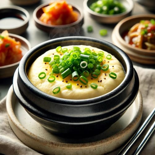 Seongun Store Korean Earthenware Pot Tteokbaegi No. 2 for Gyeranjim and Plastic Mat Set