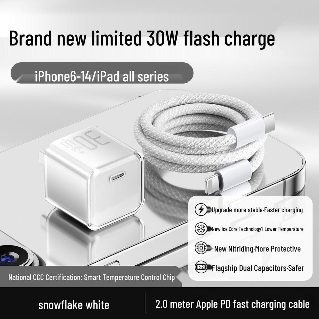 Compatible Gallium Nitride Charger for iPhone 12–15 Pro Max, 16, and 14 Plus PD Fast Charging