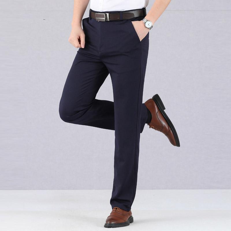 Pantaloni casual da uomo Business Thin Light Loose 2021 Nuovi pantaloni  estivi per uomini Pantaloni flessibili morbidi di alta qualità Pantaloni  formali per adulti a gamba dritta acquista in modo economico — spedizione